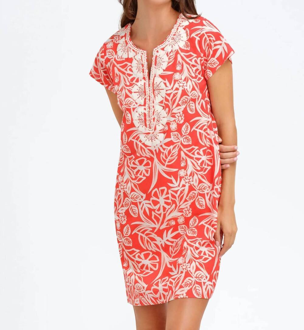 NEW BELLA TU eli cap sleeve dress in bali coral